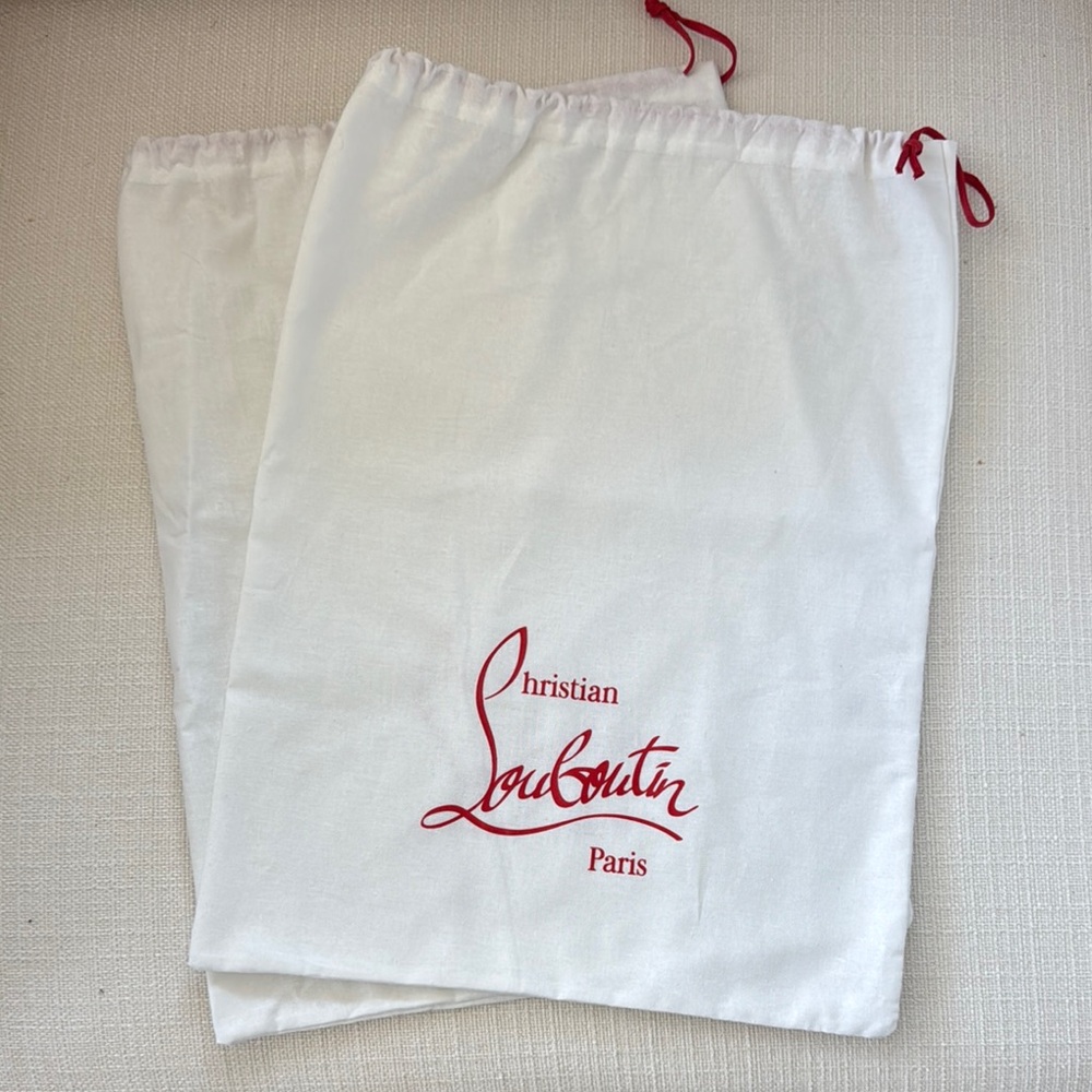 Christian Louboutin White Dust Bags with Red Logo